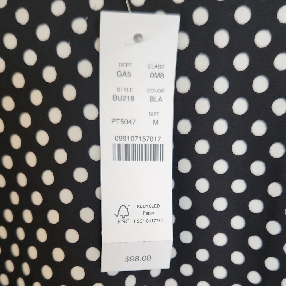 J Crew Polka Dot Black & White Slip Skirt - Picture 2 of 4